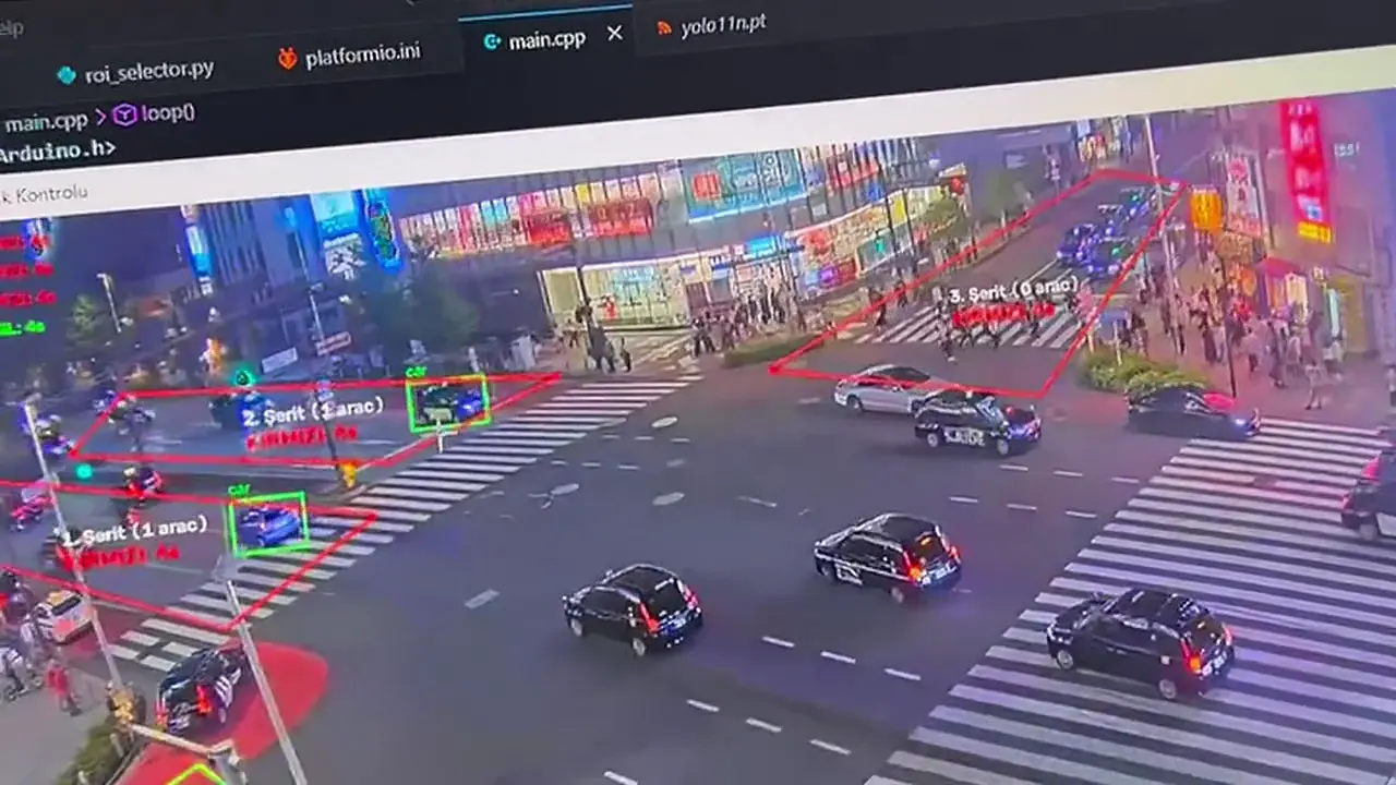 CEZERİ ROBOTECH öğrencilerinin görüntü işlemeyle araç tanıyan yapay zekâ destekli akıllı trafik ışığı projesi